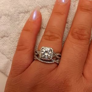 Sterling Silver & Czs Wedding Set